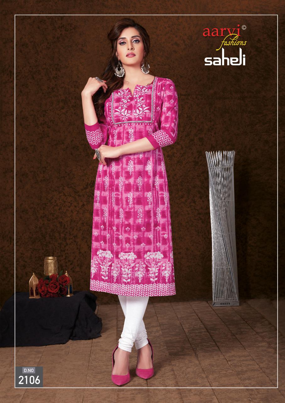 Aarvi Saheli 11 Latest Fancy Designer Cotton Printed Kurti Material